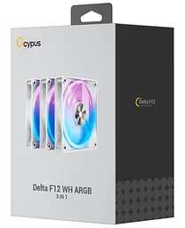 Комплект вентиляторів Ocypus DELTA F12 ARGB 3in1 White (DELTA-F12-WH3AM00X-GL) - мініатюра 8