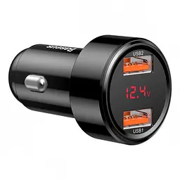 Автомобільний зарядний пристрій Baseus Magic Series Dual-USB QC 3.0 45W Black (CCMLC20A-01) - мініатюра 2