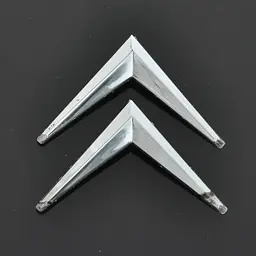 Емблема для Citroen 85 x 55 мм пластикова 2 пуклі
