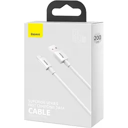 Кабель Baseus USB2.0AM-Type-C M, 2 м,(20V/3A), (66W) Superior Series Білий (CATYS-A02) - мініатюра 2