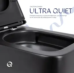 Унітаз підвісний Qtap Gemini Ultra Quiet, з сидінням Slim Duroplast/ Soft-close/ Quick Release QT2533076EUQMB - мініатюра 8