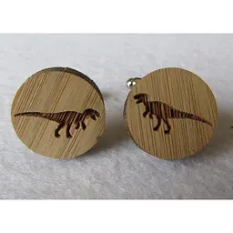 Дерев'яні запонки Дінозавр Handmade acs0005962