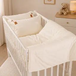 Дитяча постільна білизна MIRSON LITTLE KIDS Poplin Edition Teddy Bear Milky White 110х160см (2200013086406) - мініатюра 3