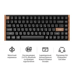 Клавіатура бездротова Keychron K2 HE Magnetic Switch Black RGB (K2H-F1-UA) - мініатюра 8