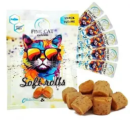 Рулетик для котів Fine Cat з куркою та лососем, 10 г, 1 шт.