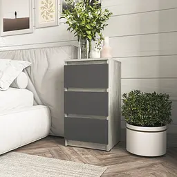 Тумбочка на 3 шухляди Moreli T-216 Ш400/В758/Г398 Бетон-Антрацит