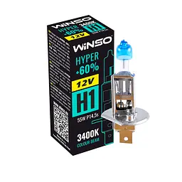 Лампа галогенна WINSO (12V H1 HYPER +60% 55W P14.5s) 712120 - мініатюра 1