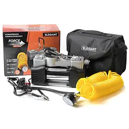 Компресор автомобільний двопоршневий Force MAX 12v 300вт 90л 10атм 14А з дефлятором (EL 100 090)
