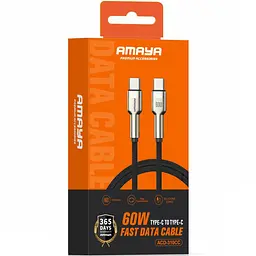 Дата кабель Amaya 310CC Type-C to Type-C 60W (1m) Brown - мініатюра 2
