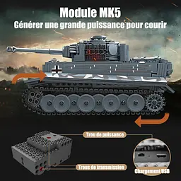 Конструктор танк  ТИГР Tiger Tank Mould King  Technik  20014, для дорослих та дітей, 800 деталей - мініатюра 8