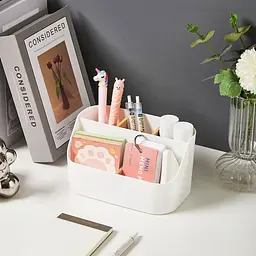 Органайзер для дрібниць МВМ My Home Scandinavia 19х11.6х10.6 см білий (FH-43 WHITE/WOOD) - мініатюра 3