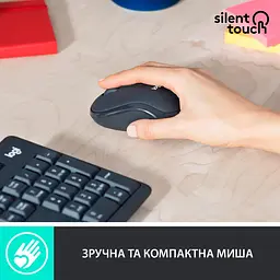 Комплект (Клавіатура та миша) Logitech MK295 Silent Combo Wireless Graphite (920-009800) - мініатюра 4