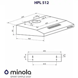 Витяжка Minola HPL 512 WH біла - мініатюра 10