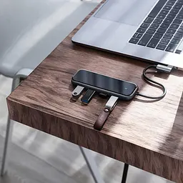 Концентратор Baseus Multi-functional Hub (Type-C to 4xUsb3.0+PD) темно сірий CAHub-EZ0G - мініатюра 2