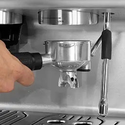 Krups Кофеварка ріжкова Precision+, 3.5л, вдубована кофемолка, ручний капучинатор, 15 бар, чорний-сірий - мініатюра 3