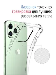 Силіконовий протиударний чохол Case панель Case на Iphone 13 Pro Max із захистом камери прозорий (543443353455) - мініатюра 8