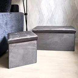 Пуф для зберігання МВМ My Home подвійний 760х380х380 мм сірий (TH-06 GRAY) - мініатюра 4