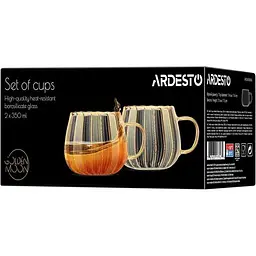 Набір чашок Ardesto Golden Moon з ручками 350 мл 2 шт. (AR2635BGG) - мініатюра 2