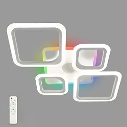 Смарт люстра з колонкою керована світлодіодна OVAL RGB MUSIC 5S 85 Вт 725x460x80 мм Бiла ESLLSE - мініатюра 7