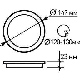 Світлодіодний світильник Eurolamp LED Downlight NEW 12W 4000K круглий чорний (LED-DLR-12/4(new)(black)) - мініатюра 3