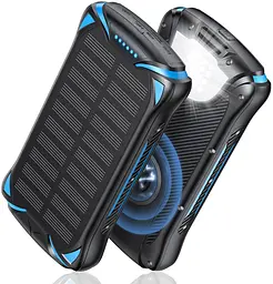 Сонячний зарядний пристрій S18 Ver Wireless Charging 30000mAh (3 входи + 3 виходи) + ліхтар - мініатюра 2
