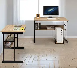 Комп'ютерний стіл Costway Fulton з регульованою панеллю в стилі Loft - мініатюра 3