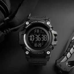 Чоловічий наручний годинник 1384 Black Skmei acs0030784 - мініатюра 4