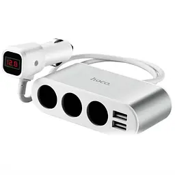 Автомобільний зарядний пристрій із розгалужувачем прикурювача Hoco Z13 Car Charger 2 USB 3 Cigarette Lighter
