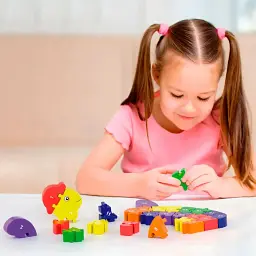 Дерев'яний пазл Viga Toys Черепаха по літерах і числах 26 елементів (55250) - мініатюра 4