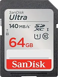 Карта пам'яті Sandisk 64GB SD C10 UHS-I R140MB/s Ultra (SDSDUNB-064G-GN6IN)