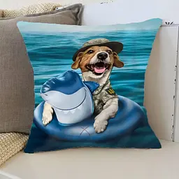 Подушка патріотична 3D Пес Патрон на морі 2768_E 12900 50х50 см - мініатюра 2