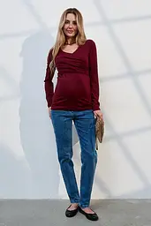 Джинси для вагітних Mom Fit для майбутніх мам зі спеціальним поясом 2XL (52) Leyton Юла Мама синій - мініатюра 8