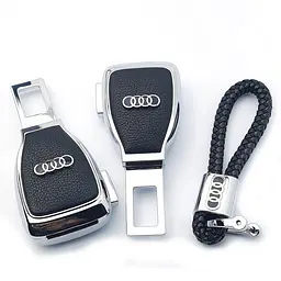 Набір авто для Audi №2 / заглушка-перехідник ременя безпеки та брелок з логотипом