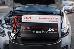 Інвертор UKC NFA-2000D 2000 Вт (12 В → 220 В) - чистий синус, автомобільний перетворювач напруги