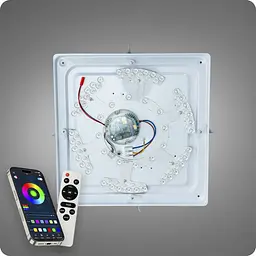 Люстра світлодіодна 517 Dlight RGB з пультом і колонкою 70Вт Білий (02176) - мініатюра 9