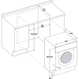 Вбудована прально-сушильна машина Whirlpool BIWDWG75148 - мініатюра 3