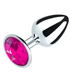 Анальна пробка Secret Play Metal Butt Plug Fuchsia M, 8,5 см (фуксія)