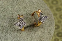 Сережки Xuping Jewelry Метелики з родієм 1.3 см золотисті
