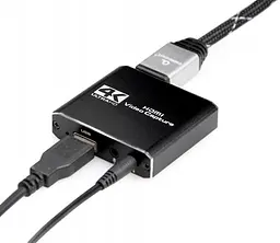Адаптер Cablexpert HDMI - HDMI+USB+3.5 мм (F/F), Чорний (UHG-4K2-01)