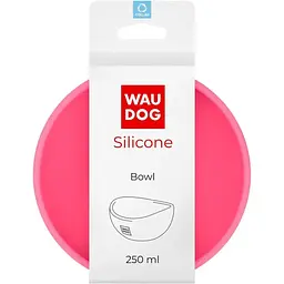Миска для котів та малих порід собак Waudog Silicone, 250 мл, рожева - мініатюра 4