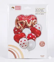 Набір надувних фольгованих кульок Love яскраві декоративні для свят 6 шт Різні кольори - мініатюра 2