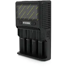 Зарядний пристрій універсальний Nitecore SC4, 4 канали, LCD дисплей, підтримує Li-ion, Ni-MH та Ni-Cd AA (R6), ААA (R03), AAAA, С (R14), 3A