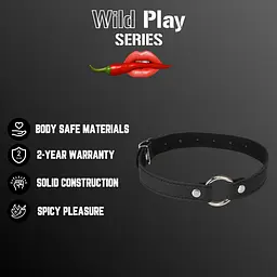 Нашийник Erospace Wild Play Choker With Ring C17 чорний - мініатюра 2