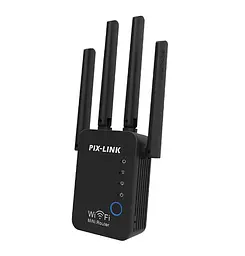 Ретранслятор-маршрутизатор Pix-Link X300R4 300Мбіт/с 2.4 ГГц Чорний (XNDWSW021403B 4326)
