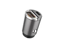 Автомобільний зарядний пристрій Aspor A908 Mini Metal (USB/USB-C/4.8 A/30 W) graphite