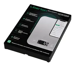 Ваги кухонні Liberton LKS-0714 Smart, Steel, до 5 кг, дисплей, синхронізація через Bluetooth, тарокомпенсація, автовідключення, індикатор перевантаження, батарейка: 3*ААА у комплекті - мініатюра 5