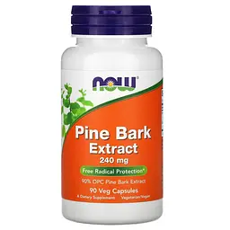 Натуральна добавка Pine Bark Extract 240 mg, 90 вегакапсул NOW fit0015560