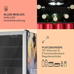 Холодильник для напоїв Klarstein Beersafe 70 Birra Milano Edition (10046061) - мініатюра 5