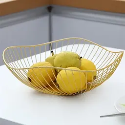 Фруктівниця металева 7393 25 см золотиста - мініатюра 7
