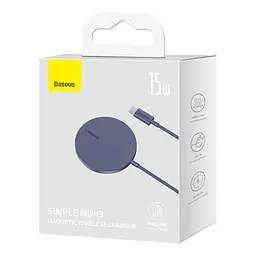 Бездротовий зарядний пристрій Baseus Simple Mini3 Magnetic Wireless Charger 15W Dusty Purple (CCJJ040205) - мініатюра 2
